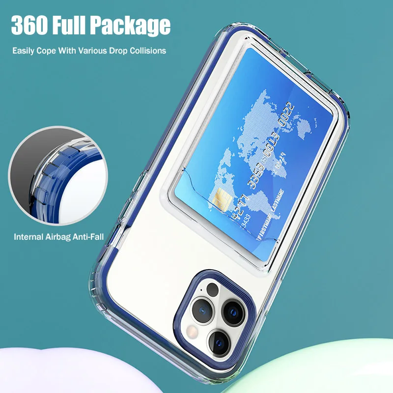 new arrival 3 in 1 shockproof bumper clear tpu phone case for iphone 13 pro max transparent phone case with card slot, Clear phone case
new arrival 3 in 1 shockproof bumper clear tpu phone case for iphone 13 pro max transparent phone case with card slot, Clear phone case