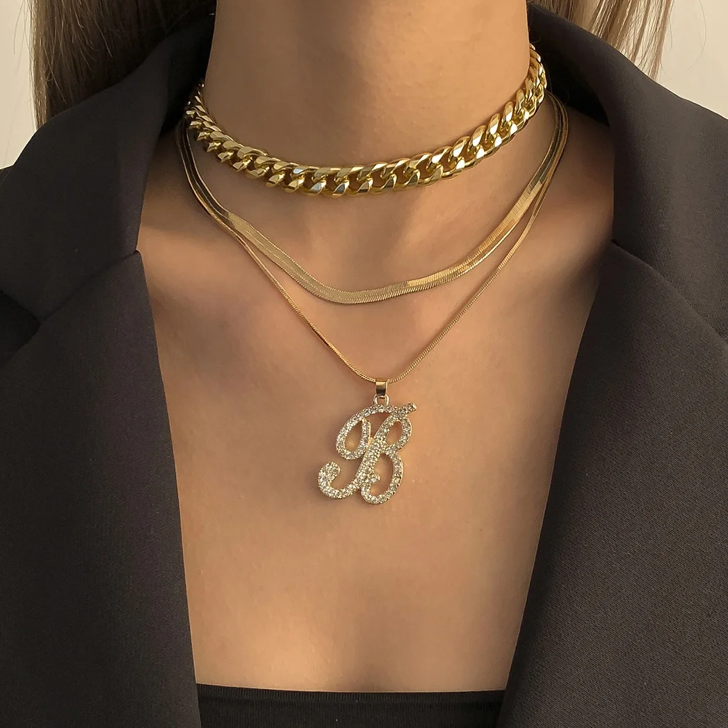 Exaggerated punk personalized letter diamond multi-layer necklaces fashion female necklaces wholesale
Exaggerated punk personalized letter diamond multi-layer necklaces fashion female necklaces wholesale