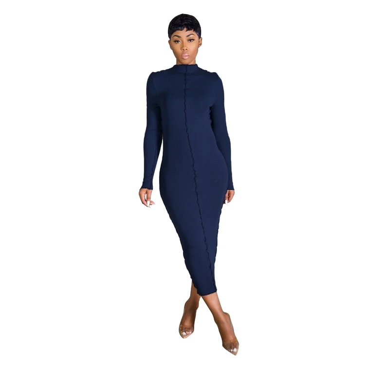 Casual fashion bodycon solid color long sleeve maxi ladies dresses 2020 women elegant for knitted fabric home wear, 3 color
Casual fashion bodycon solid color long sleeve maxi ladies dresses 2020 women elegant for knitted fabric home wear, 3 color