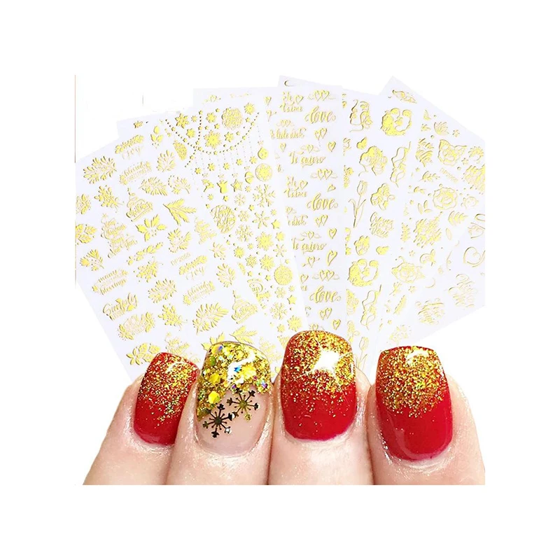 5D gold snowflake nail sticker christmas leaf sliders foils decal adhesive nail art decorations manicure, Picture
5D gold snowflake nail sticker christmas leaf sliders foils decal adhesive nail art decorations manicure, Picture
