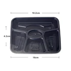 Customized Disposable Transparent PP Plastic Salad 5compartment Box With Lid