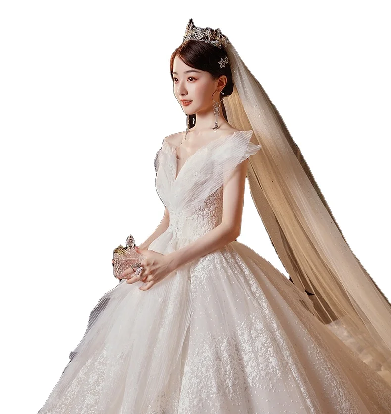 One-shoulder charming wedding dress 2021 new trailing bride dreamy pregnant woman light wedding dress palace style wedding dress
One-shoulder charming wedding dress 2021 new trailing bride dreamy pregnant woman light wedding dress palace style wedding dress