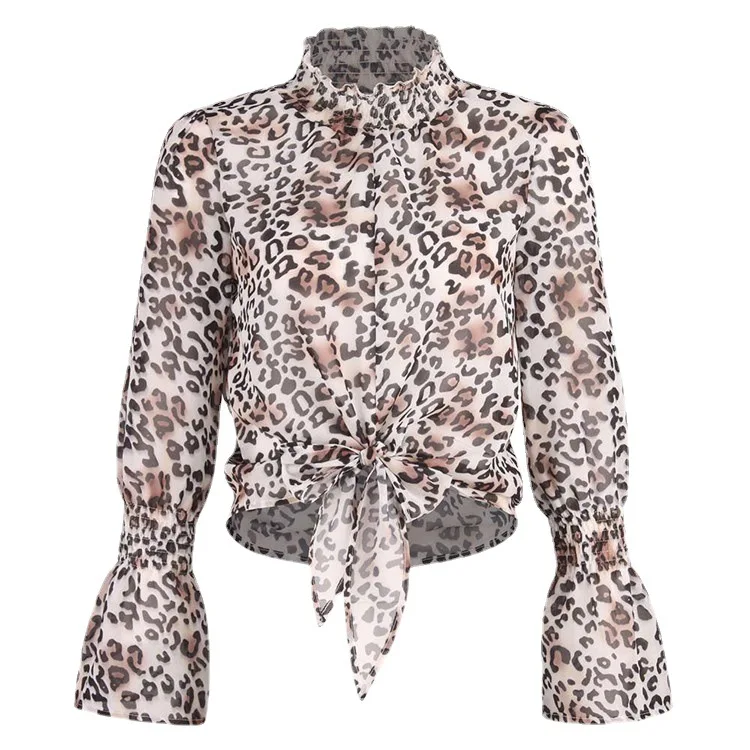 2021 Women's Leopard Print High Neck Shirt Long Sleeve Pleated Ladies Shirt Vintage Shirt Women
2021 Women's Leopard Print High Neck Shirt Long Sleeve Pleated Ladies Shirt Vintage Shirt Women