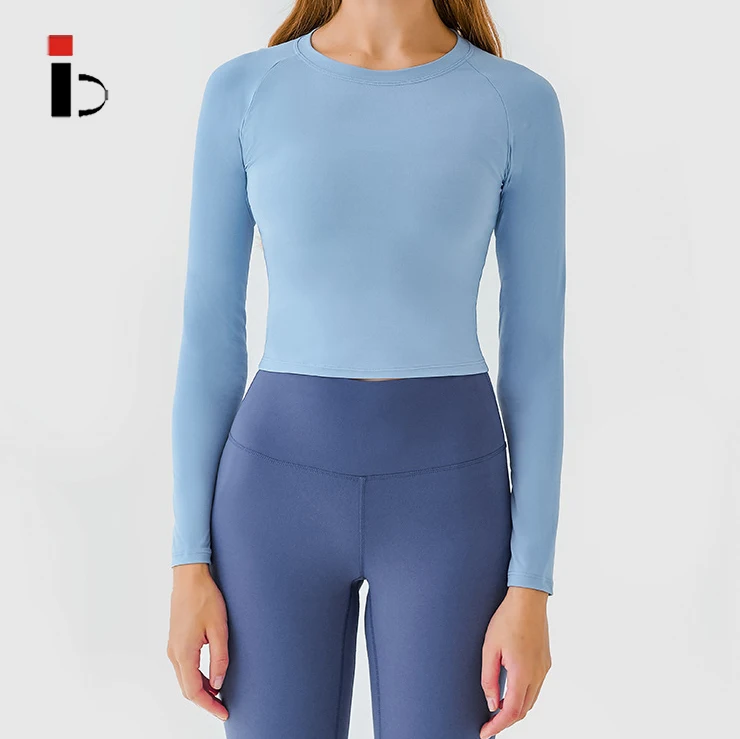 Women Gymwear Sexy Fitness Yoga Wear Solid color Long Sleeve Crop Top gym training wear, Accept customized color
Women Gymwear Sexy Fitness Yoga Wear Solid color Long Sleeve Crop Top gym training wear, Accept customized color