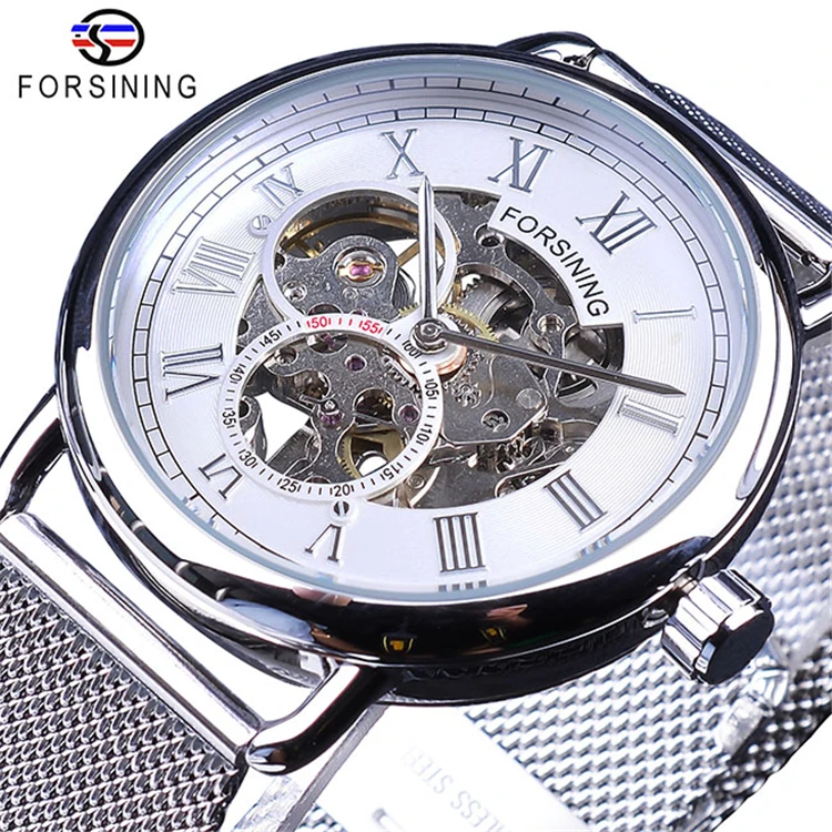 FORSINING GMT1124 New Men Mechanical Watches Top Brand Luxury Stainless Steel Watch Skeleton Transparent Sport Wristwatches
FORSINING GMT1124 New Men Mechanical Watches Top Brand Luxury Stainless Steel Watch Skeleton Transparent Sport Wristwatches