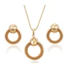 63825 Xuping new fashion jewelry set 18k gold pendant and earring without stone