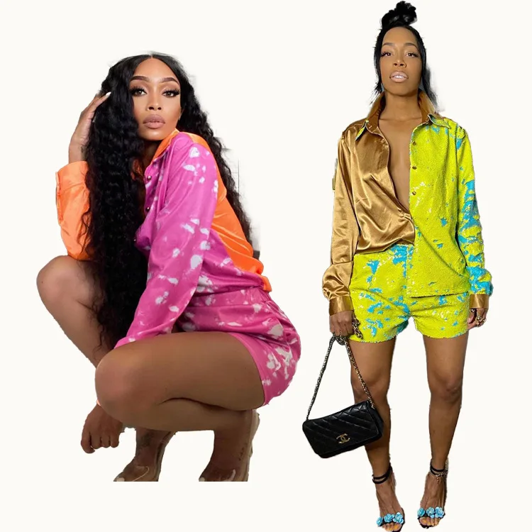 2021 summer hot style long sleeved two pieces sets sexy hot shorts outfits for lady night club contrast stitching casual suit
2021 summer hot style long sleeved two pieces sets sexy hot shorts outfits for lady night club contrast stitching casual suit