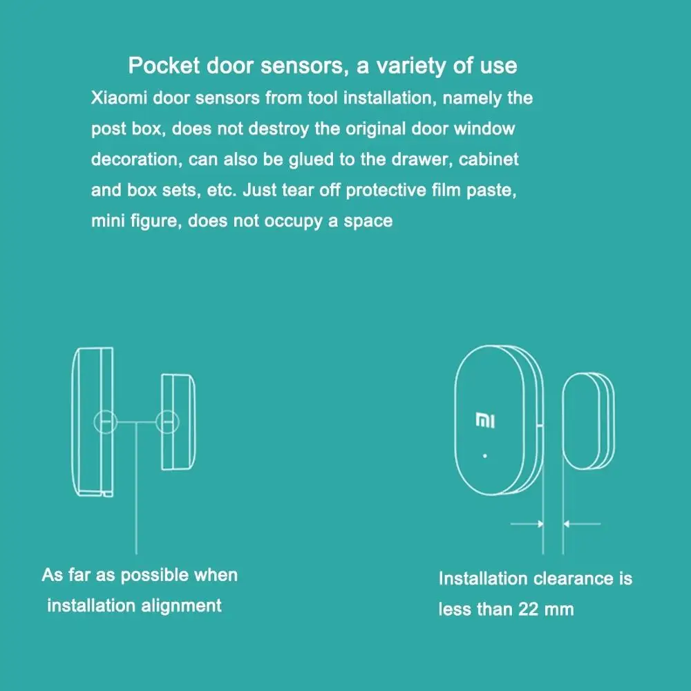 Xiaomi Door Window Sensor Pocket Size xiaomi Smart Home Kits Alarm System work with Gateway mijia mi home app - ANKUX.COM