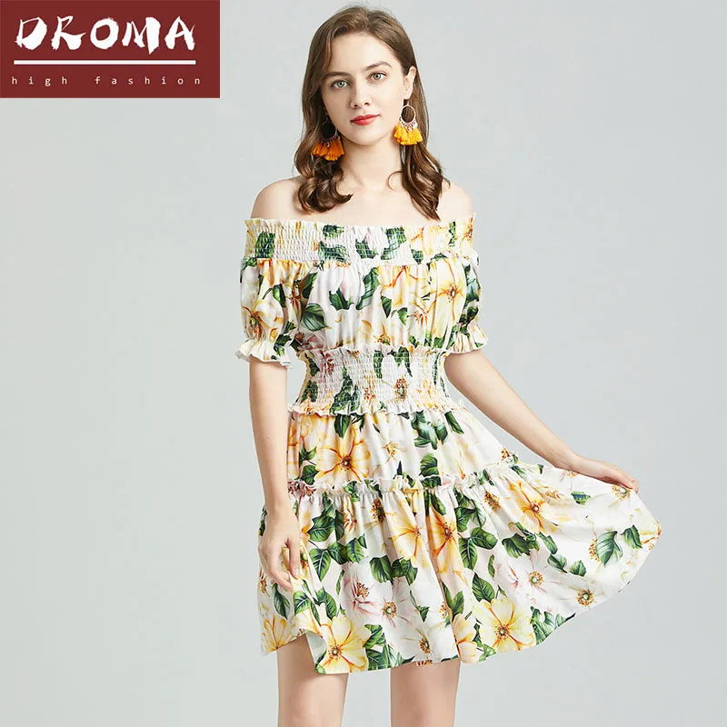 Droma low moq 2021 summer new arrival vintage shoulder off chinese clothing manufacturers simple pleated dress for women, Picture color
Droma low moq 2021 summer new arrival vintage shoulder off chinese clothing manufacturers simple pleated dress for women, Picture color