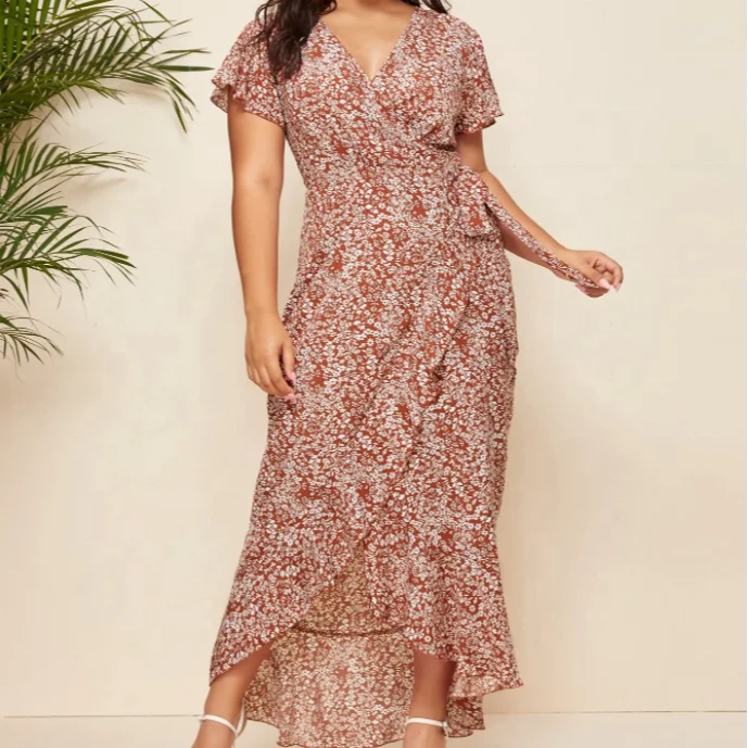 Europe Style Elegant Butterfly Sleeve Midi Dresses Holiday Dress with split V-Neck Plus size Women clothing Boho Floral Dress
Europe Style Elegant Butterfly Sleeve Midi Dresses Holiday Dress with split V-Neck Plus size Women clothing Boho Floral Dress