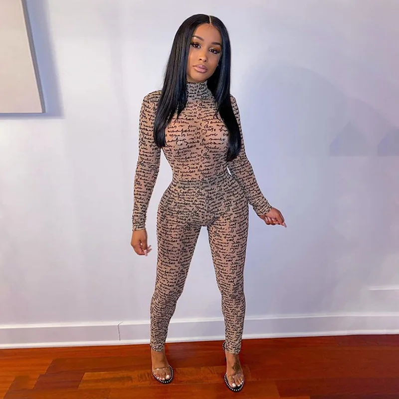 2021 new style women's mesh printed Slim-fit hip-lifting stand-up collar breathable nightclub jumpsuit, Solid black/blue/pink/,sexy jumpsuits club wear
2021 new style women's mesh printed Slim-fit hip-lifting stand-up collar breathable nightclub jumpsuit, Solid black/blue/pink/,sexy jumpsuits club wear