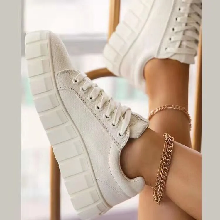 OEM ladies Sneaker Spring Summer Women Fashion White Platform Lace Up Women Sneakers, Picture shows
OEM ladies Sneaker Spring Summer Women Fashion White Platform Lace Up Women Sneakers, Picture shows
