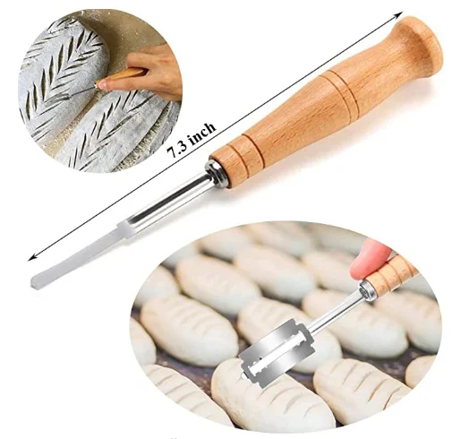 Baguette Bread Bakers Cutter Slashing Tool Dough Making Razor Wood Handle Bakeware for DIY Bread Kitchen, Customized
Baguette Bread Bakers Cutter Slashing Tool Dough Making Razor Wood Handle Bakeware for DIY Bread Kitchen, Customized