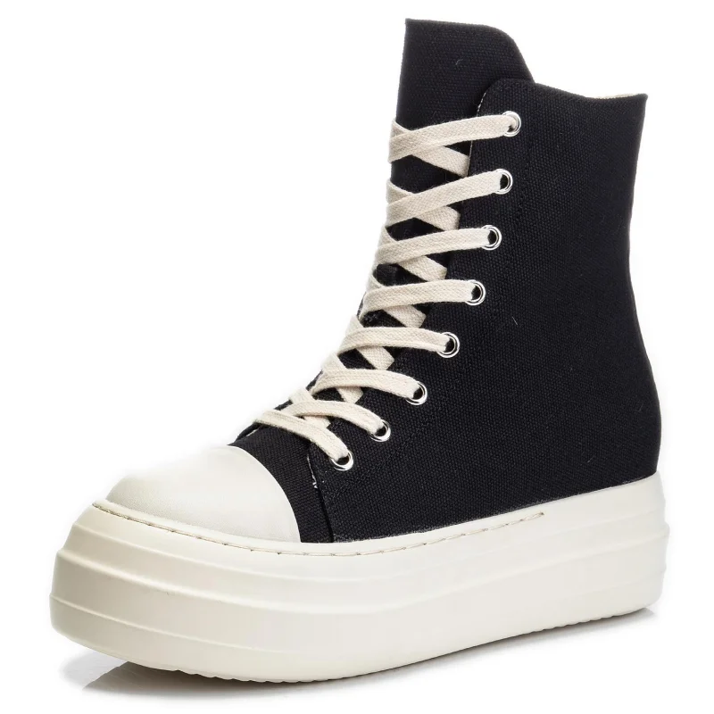 Dropshipping Custom Logo Women Fashion Sneakers Thick Bottom Side Zipper Lace Up Breathable Canvas Casual Platform Shoes
Dropshipping Custom Logo Women Fashion Sneakers Thick Bottom Side Zipper Lace Up Breathable Canvas Casual Platform Shoes