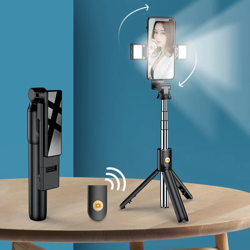 Wholesale Blue tooth Selfie Stick Tripod Multifunctional Double Light Feed Light Live Stand Integrated Telescopic Rod, Black
Wholesale Blue tooth Selfie Stick Tripod Multifunctional Double Light Feed Light Live Stand Integrated Telescopic Rod, Black