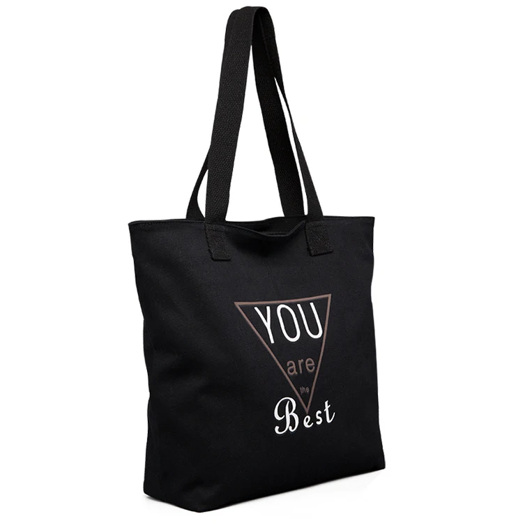 Wholesale Cheap Black Letter Printing recycle cotton Durable Canvas Cotton Shopping Large Tote Bag
Wholesale Cheap Black Letter Printing recycle cotton Durable Canvas Cotton Shopping Large Tote Bag