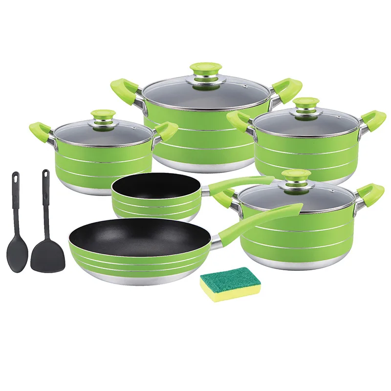 wholesale 12 pic big coated cooking stick pots aluminum non stick cookware sets, Customized color
wholesale 12 pic big coated cooking stick pots aluminum non stick cookware sets, Customized color