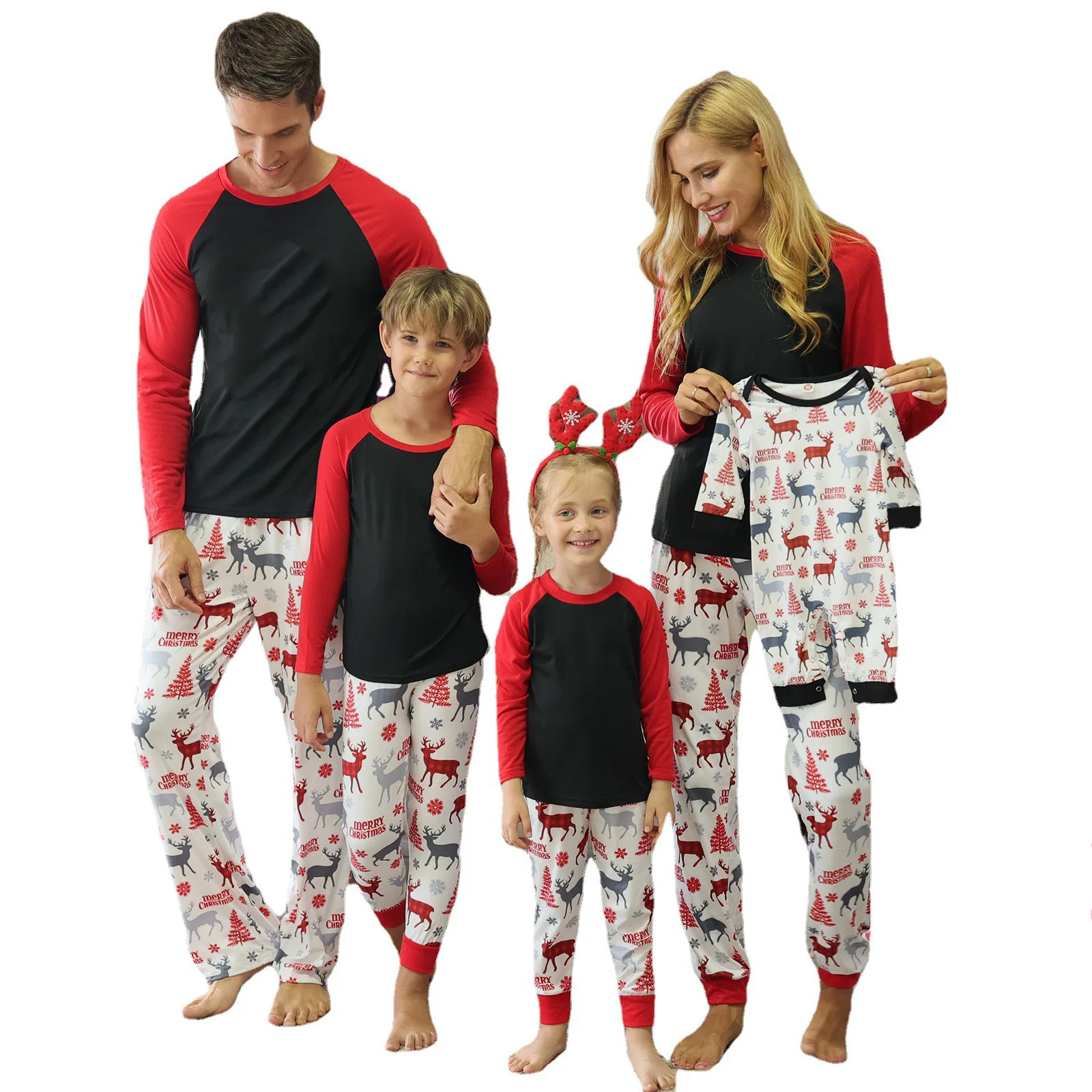 High quality family outfits pajamas long sleeve long pants Christmas boy and mom daughter son clothes, Customized color 
High quality family outfits pajamas long sleeve long pants Christmas boy and mom daughter son clothes, Customized color