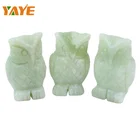 Crystal Animal Jade Owl Statues Carved Crystal Animals for Home Decor