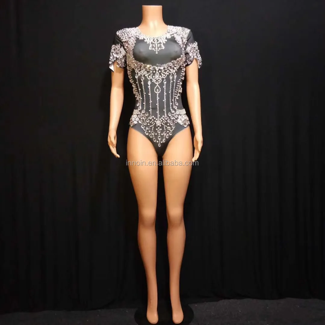 Black Rhinestone Pearl Short Piece Bodysuit DJ Wear Pole Dance Costumes Stage Show Jumpsuit Singer Performance Clothes Club
Black Rhinestone Pearl Short Piece Bodysuit DJ Wear Pole Dance Costumes Stage Show Jumpsuit Singer Performance Clothes Club