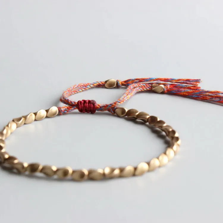 Zooying Yoga Tibetan Buddhism Copper Bead Bracelet Hand-woven Adjustable Tassel Bracelet, Black, brown, red, blue
Zooying Yoga Tibetan Buddhism Copper Bead Bracelet Hand-woven Adjustable Tassel Bracelet, Black, brown, red, blue