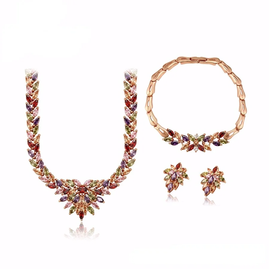 S-562 Xuping jewelry luxury exquisite rose gold temperament women necklace bracelet earrings 3 piece set
S-562 Xuping jewelry luxury exquisite rose gold temperament women necklace bracelet earrings 3 piece set
