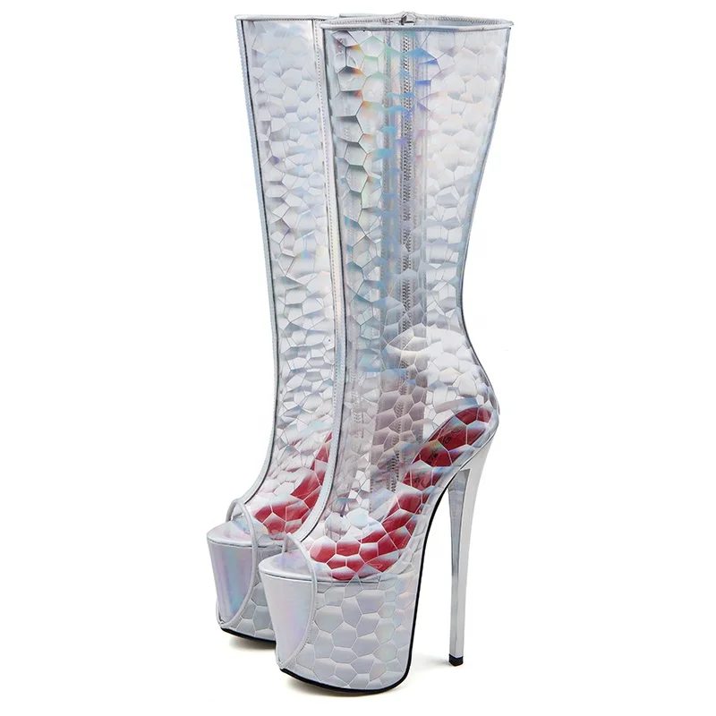 PVC Fisher Shiny Pole Dace Super High Thin Heels Knee Long Boots, As your requirements
PVC Fisher Shiny Pole Dace Super High Thin Heels Knee Long Boots, As your requirements