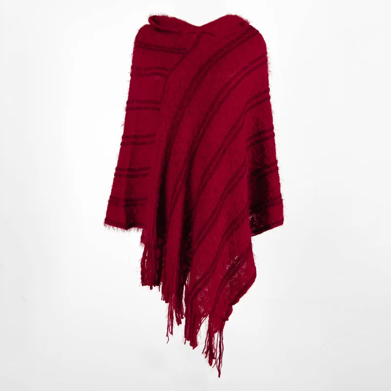 2021 Autumn Tassel Fringe Cape Plaid Pattern Pullover Soft Knitted Hooded Women's Cloaks Sweater
2021 Autumn Tassel Fringe Cape Plaid Pattern Pullover Soft Knitted Hooded Women's Cloaks Sweater