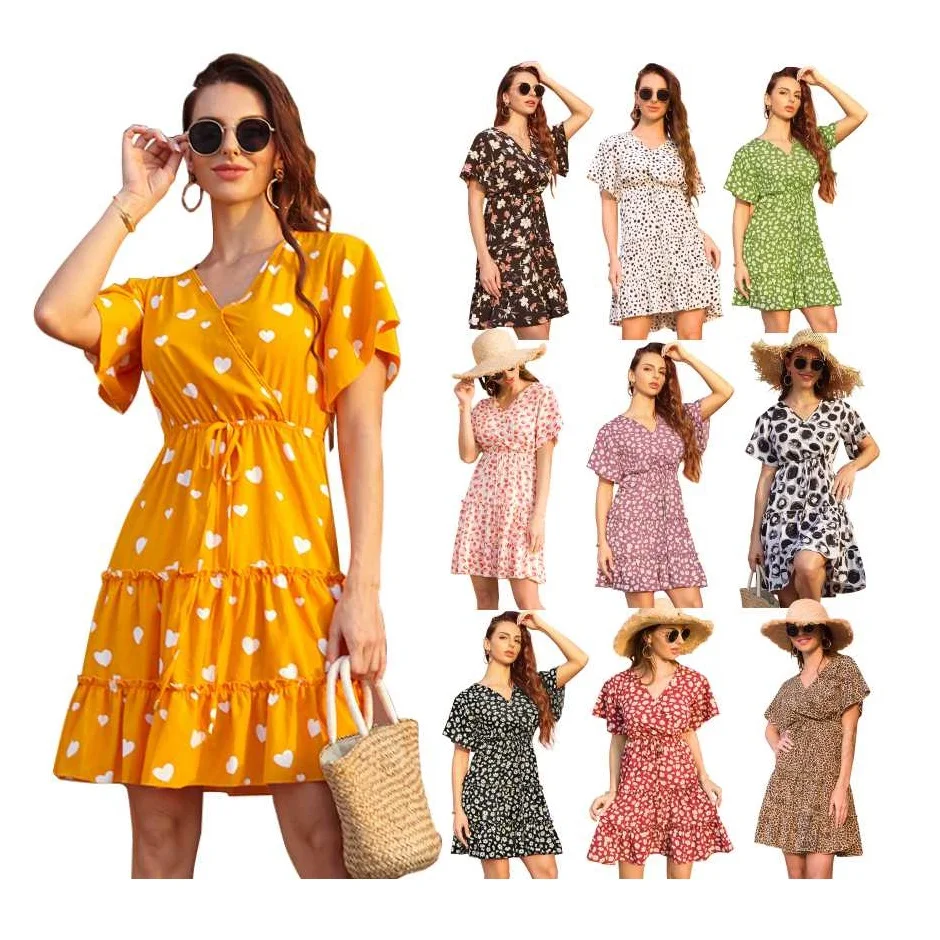 DR103 Woman Summer Ruffle Hem V-neck Chiffon Plus Size Floral Print Casual Dresses for Women
DR103 Woman Summer Ruffle Hem V-neck Chiffon Plus Size Floral Print Casual Dresses for Women