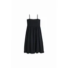 J1904034 Summer 100% cotton Mid-Calf mini dresses for womens casual elegant lady off shoulder button