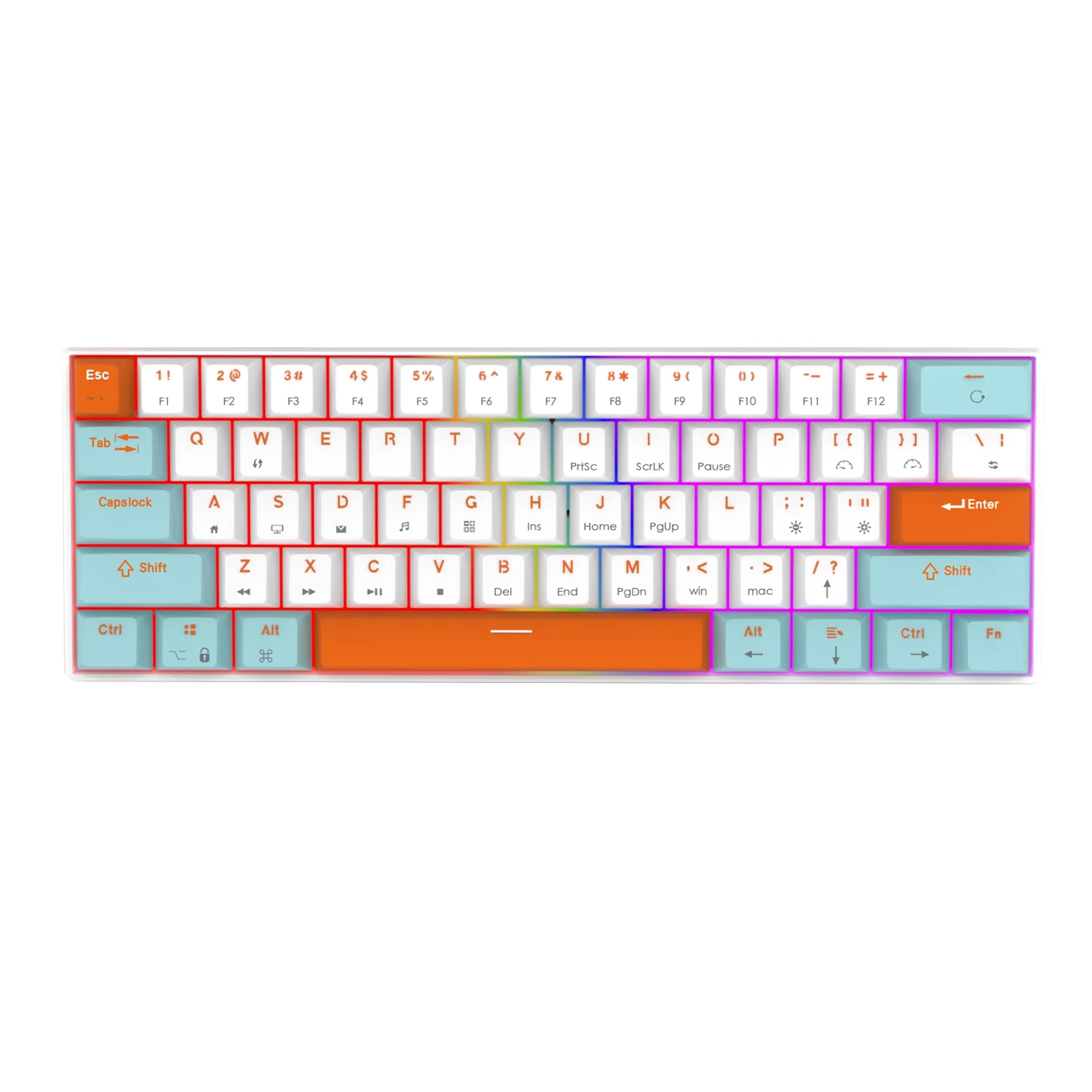 

New arrival Hotswappable swappable Wired Mini 60% Keyboard Gaming Computer multi-color keycaps Mechanical Keyboards