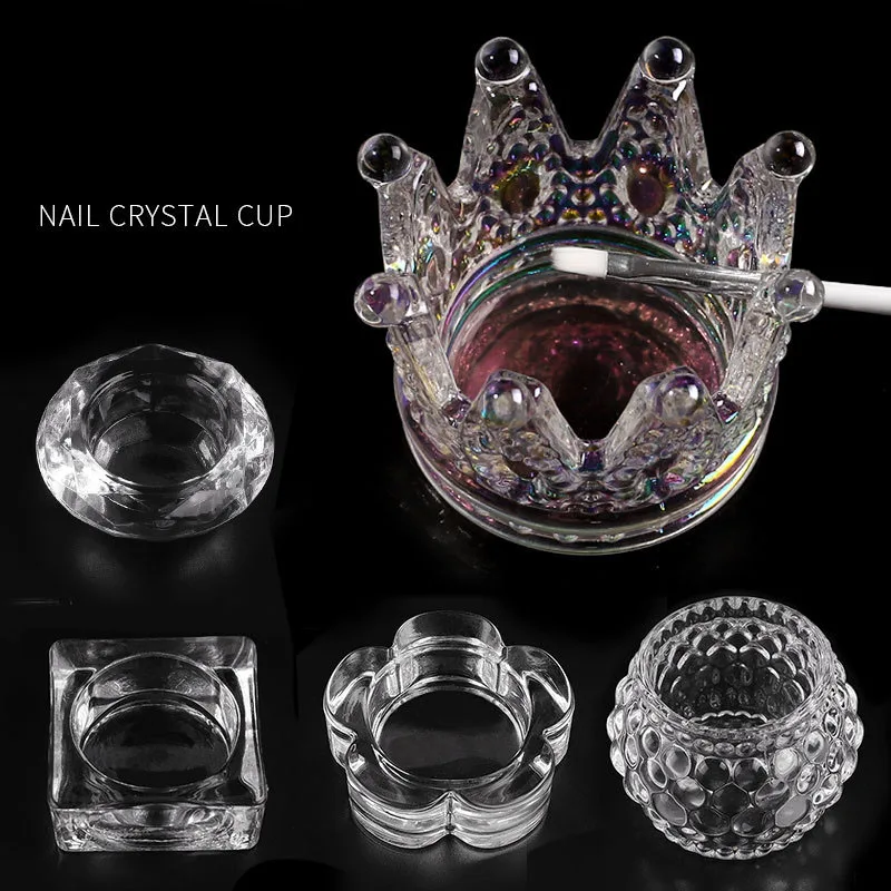Misscheering colorful Nail art Glass Crown Acrylic Cup DIY Crystal Acrylic Powder Liquid Equipment Nail Art Tool Holder
Misscheering colorful Nail art Glass Crown Acrylic Cup DIY Crystal Acrylic Powder Liquid Equipment Nail Art Tool Holder