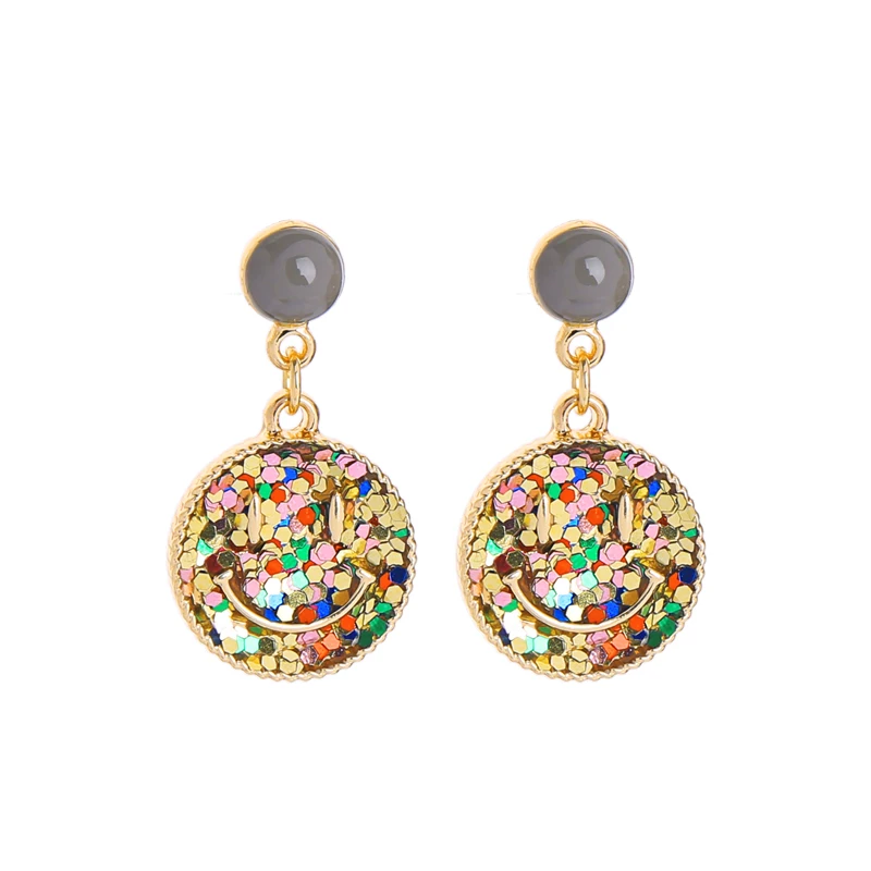 de980191 Geometric Glitter Round Rainbow Colorful Sequin Smiley Gemstone Resin Sweet Girls Gold Fashion Pendant Earrings
de980191 Geometric Glitter Round Rainbow Colorful Sequin Smiley Gemstone Resin Sweet Girls Gold Fashion Pendant Earrings