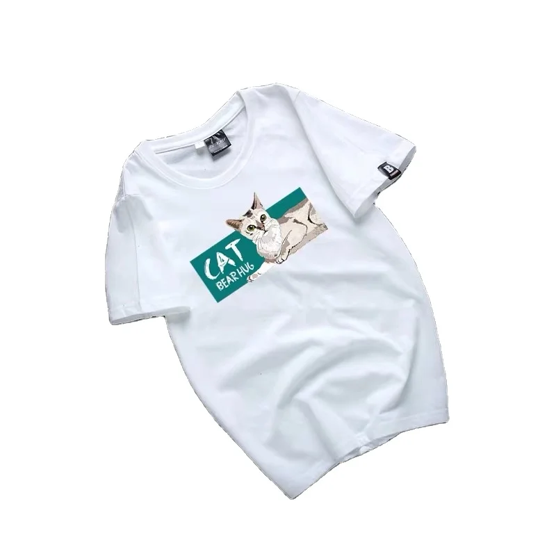 Hot sale fashion custom printing short sleeve round collar women top T-shirt with low price, White
Hot sale fashion custom printing short sleeve round collar women top T-shirt with low price, White