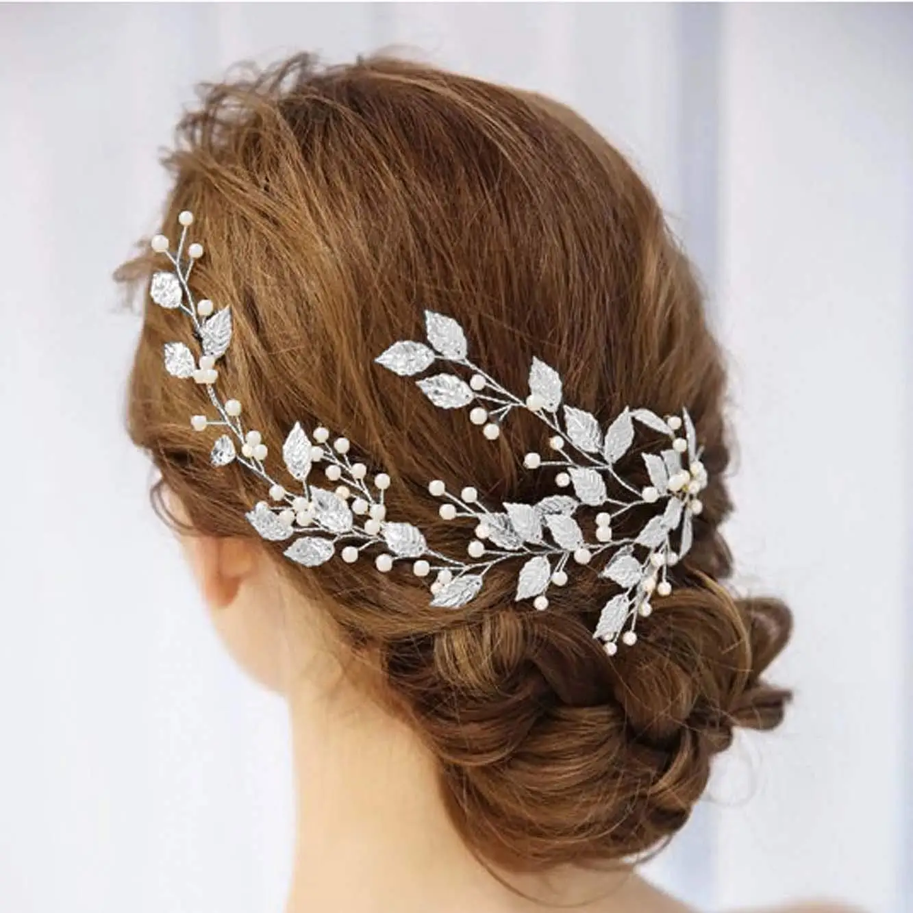 Korean High-grade Gold Alloy Leaf Bridal Headdress Beaded Wedding Hair Accessories Studio Modeling Wedding Headdress Accessories, White
Korean High-grade Gold Alloy Leaf Bridal Headdress Beaded Wedding Hair Accessories Studio Modeling Wedding Headdress Accessories, White