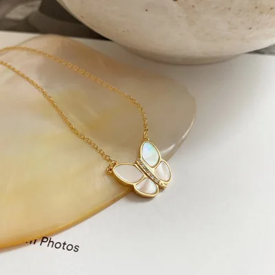 Valentine Jewelry 925 Sterling Silver CZ Butterfly Pendant Necklace Golden Shell Butterfly Necklaces
Valentine Jewelry 925 Sterling Silver CZ Butterfly Pendant Necklace Golden Shell Butterfly Necklaces