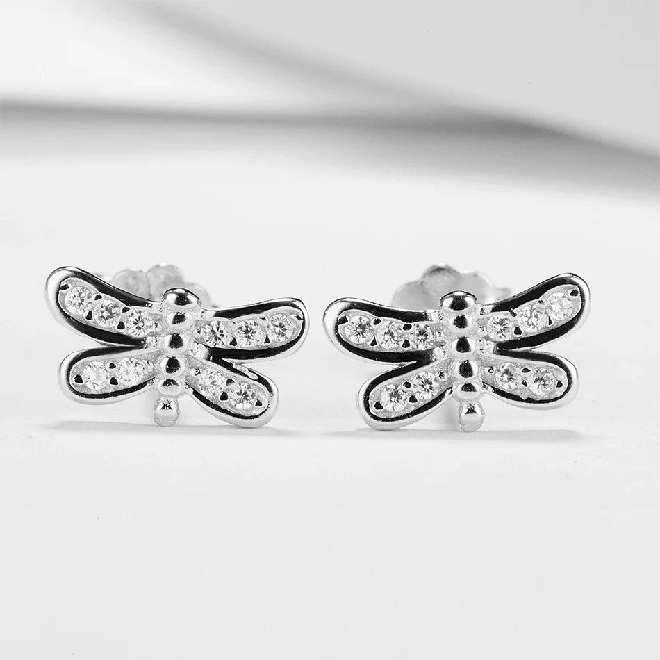 Cute Authentic 925 Sterling Silver Earrings CZ Dragonfly Stud Earrings For Women And Girl Jewelry Gift
Cute Authentic 925 Sterling Silver Earrings CZ Dragonfly Stud Earrings For Women And Girl Jewelry Gift