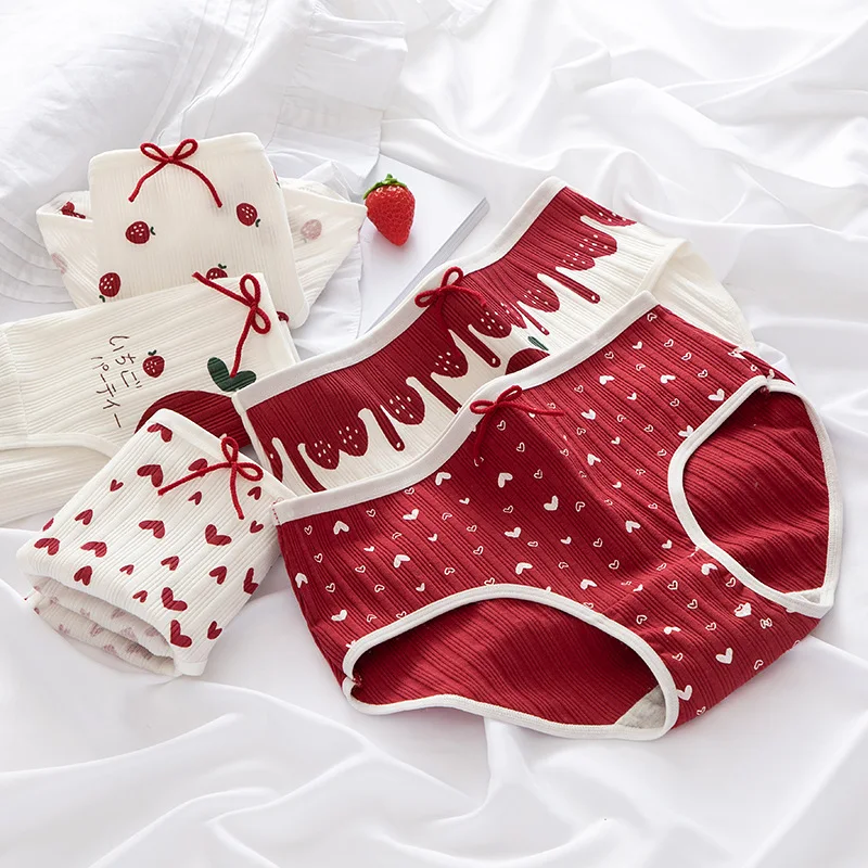 Wholesale New Sweet Girl Strawberry Printed Underwear Students Panties Red Sexy Bow Cotton Ladies Briefs Plus Size, 5 colors
Wholesale New Sweet Girl Strawberry Printed Underwear Students Panties Red Sexy Bow Cotton Ladies Briefs Plus Size, 5 colors