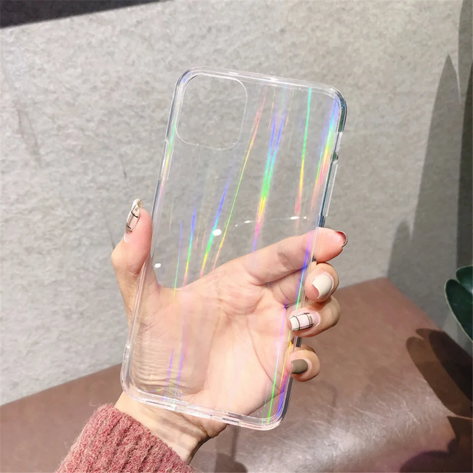 Gradient Rainbow Laser Cases For iPhone 11 Pro X XS Max XR Transparent Soft Fundas For iPhone 6S 7 8 Plus 12 Clear Acrylic Cover 
Gradient Rainbow Laser Cases For iPhone 11 Pro X XS Max XR Transparent Soft Fundas For iPhone 6S 7 8 Plus 12 Clear Acrylic Cover