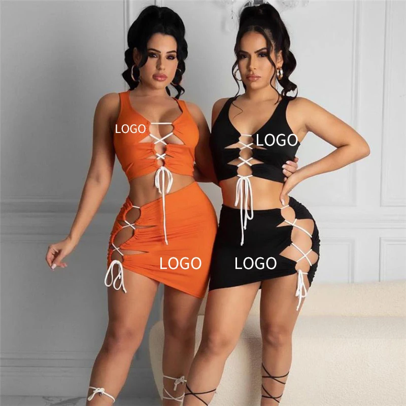 Summer tight elastic hollow-out vest with navel crop + wrap hip tie rope sexy MINI skirt
Summer tight elastic hollow-out vest with navel crop + wrap hip tie rope sexy MINI skirt