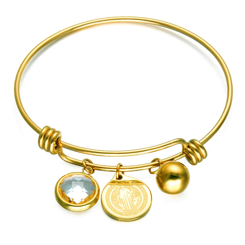 HOVANCI 2021 Gold Plate Rhinestone Ball Pendant Bracelet Stainless Steel Round Catholic Priest Pendant Adjustable Bracelet, As picture
HOVANCI 2021 Gold Plate Rhinestone Ball Pendant Bracelet Stainless Steel Round Catholic Priest Pendant Adjustable Bracelet, As picture