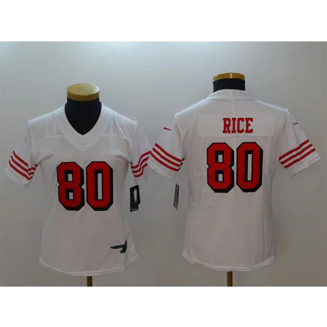 2021 New Stitched Women's 49er American Football Club Uniform Jersey Paye Jerry Rice 80 Sports Shirt Wear
2021 New Stitched Women's 49er American Football Club Uniform Jersey Paye Jerry Rice 80 Sports Shirt Wear