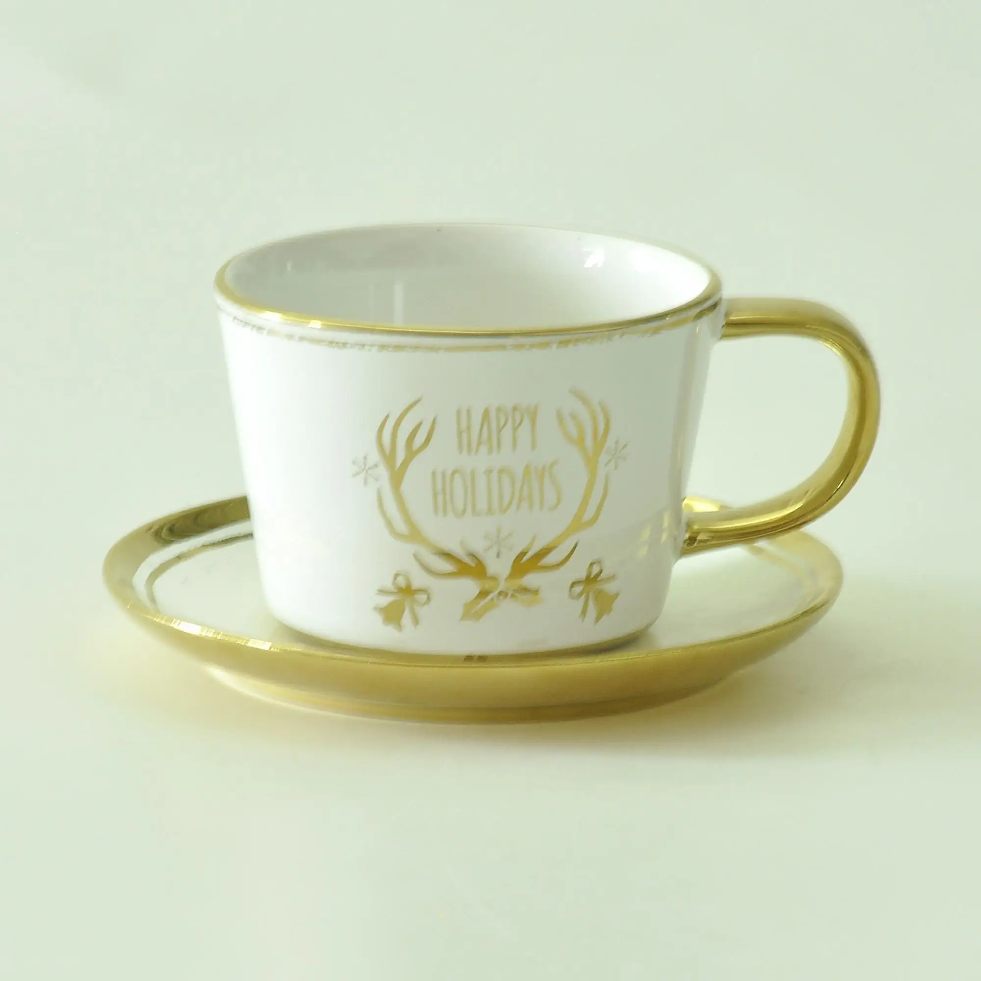 name ceramic coffee cup and saucer set finish glazing and decal