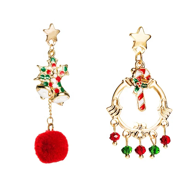 Brand New Design Christmas Bell Pendant Earrings Women's Star Big Hair Ball Candy Crystal Oil Drop Earrings Girl Rope Gift 
Brand New Design Christmas Bell Pendant Earrings Women's Star Big Hair Ball Candy Crystal Oil Drop Earrings Girl Rope Gift