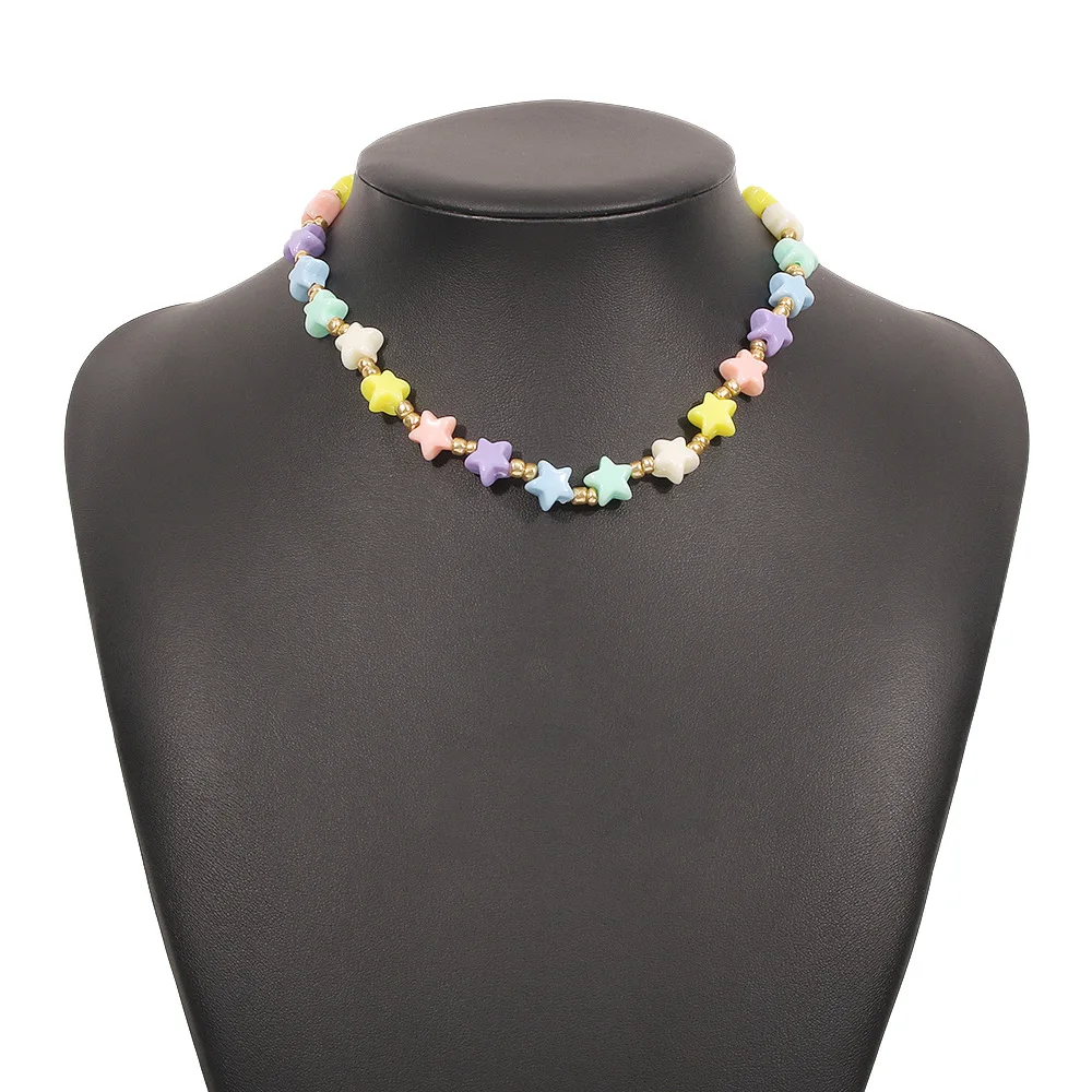 New Colorful Star Acrylic Beaded Chain Jewelry For Beach Choker Clavicle Necklaces Jewerly, Picture shows
New Colorful Star Acrylic Beaded Chain Jewelry For Beach Choker Clavicle Necklaces Jewerly, Picture shows