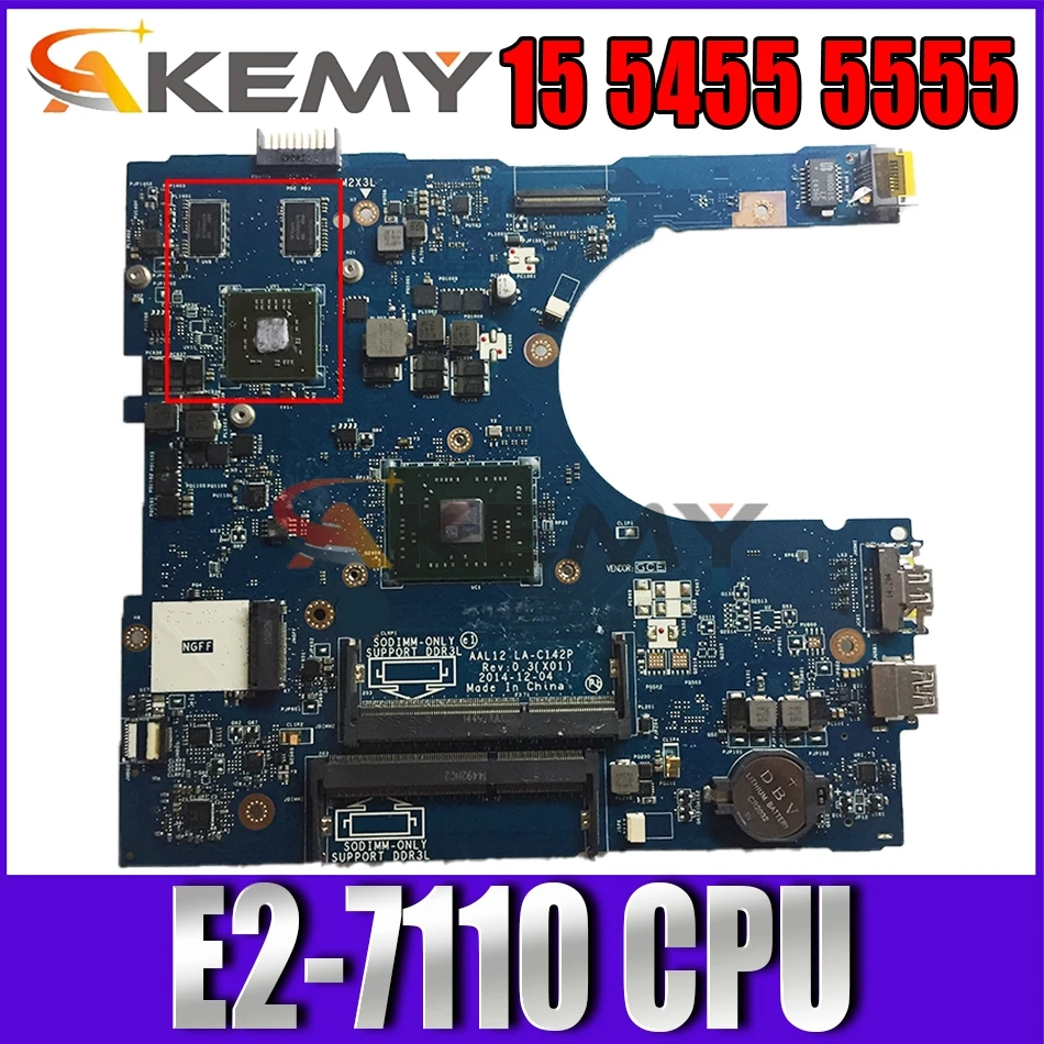 For DELL 15 5455 5555 Laptop Motherboard E2-7110 CPU LA-C142P CN-0PDGN4 0PDGN4 PDGN4 Tested 100% work
For DELL 15 5455 5555 Laptop Motherboard E2-7110 CPU LA-C142P CN-0PDGN4 0PDGN4 PDGN4 Tested 100% work