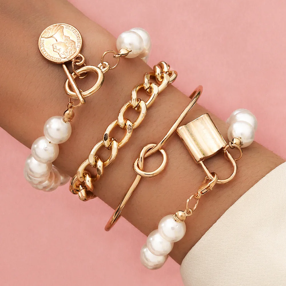 Multilayer 5PCS/set Box Chain Bracelets Bangles Women Men Silver Color Beads Bracelet Sets Couples Vintage Boho Jewelry, Gold
Multilayer 5PCS/set Box Chain Bracelets Bangles Women Men Silver Color Beads Bracelet Sets Couples Vintage Boho Jewelry, Gold