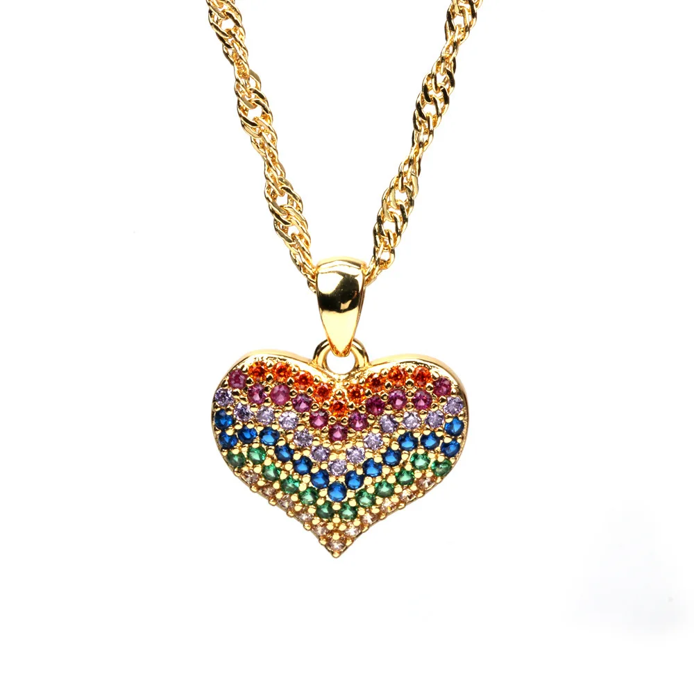 Best Valentines' Day Gift Rainbow Zircon Love Heart Necklace 18k Gold Twist Chain Colored Zircon Heart Necklace
Best Valentines' Day Gift Rainbow Zircon Love Heart Necklace 18k Gold Twist Chain Colored Zircon Heart Necklace