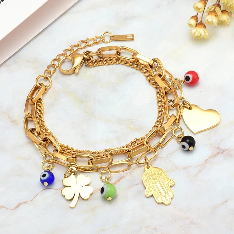 Modalen Wholesale Bulk Women Custom Gold Lucky Stainless steel Charm Bracelet Jewelry
Modalen Wholesale Bulk Women Custom Gold Lucky Stainless steel Charm Bracelet Jewelry