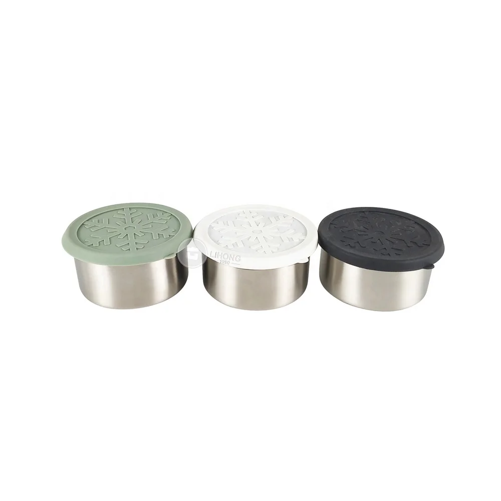 Dipping Sauce Containers set/stainless steel condiment containers with silicone lids/salad dressing containers